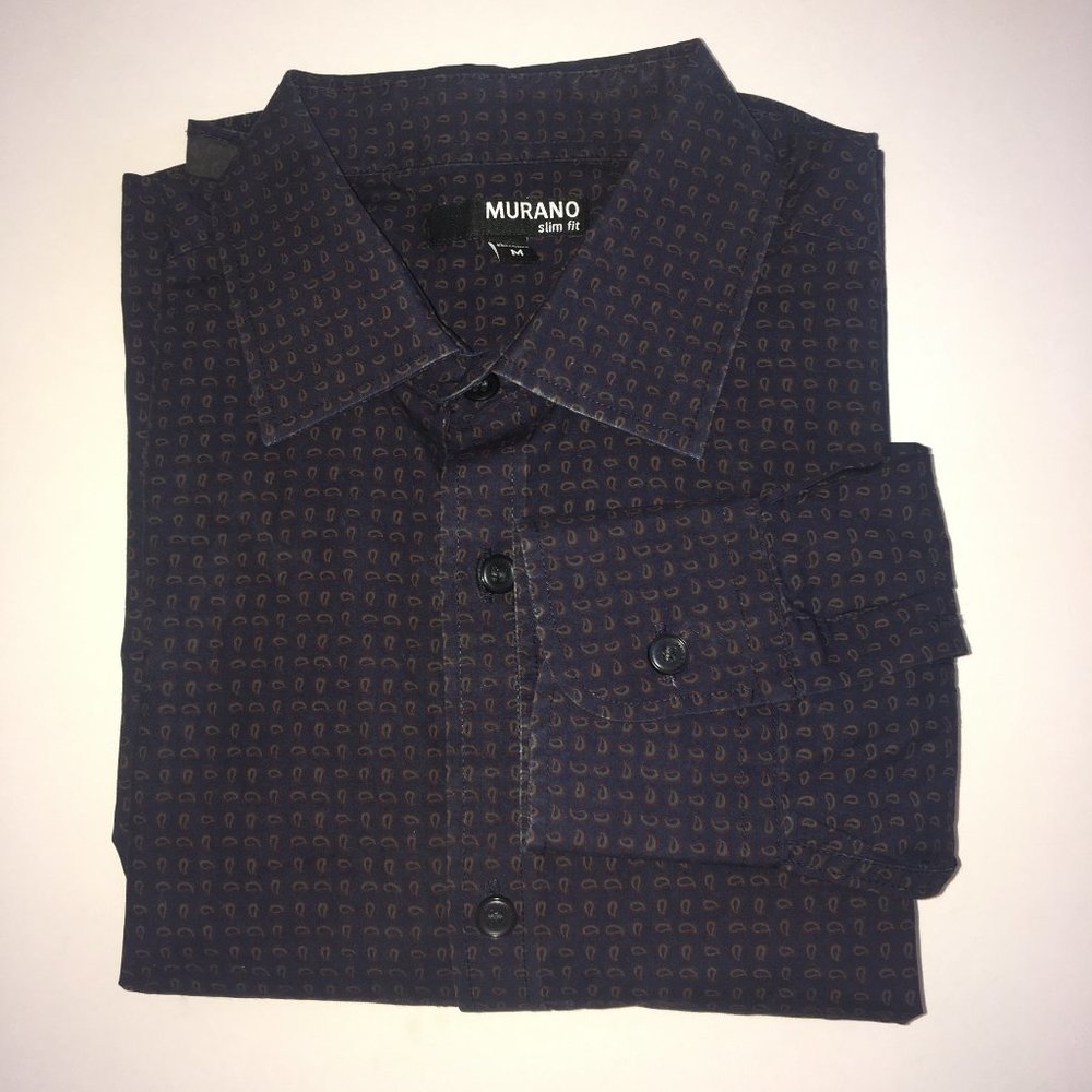 Murano Slim Fit Button Down Paisley Dress Shirt